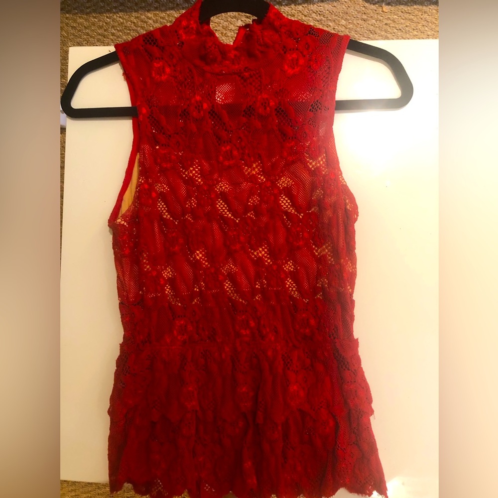 Nightcap , red lace tank top- size 2. Never worn